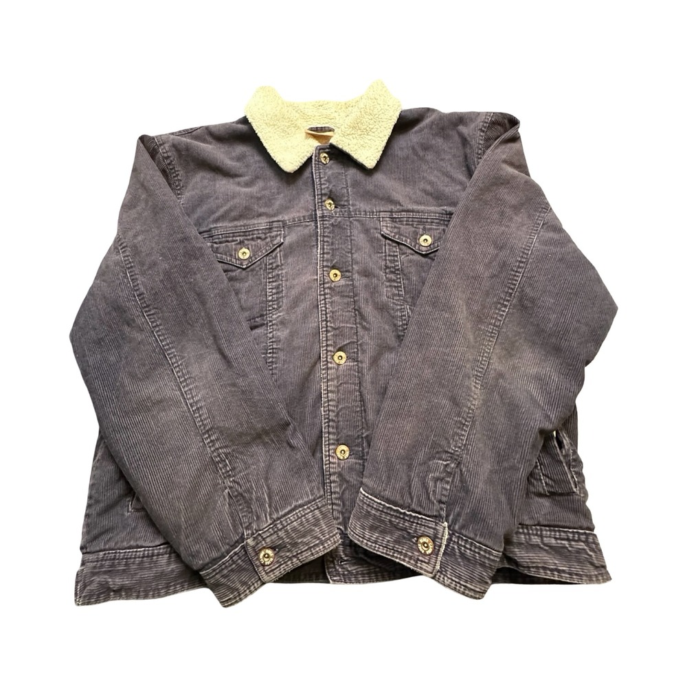Canyon River Blues Trucker Jacket Mens XL Navy Corduroy Sherpa Lined Western
